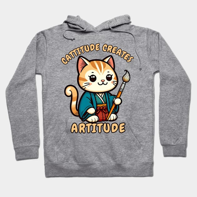 Artist cat Hoodie by Japanese Fever